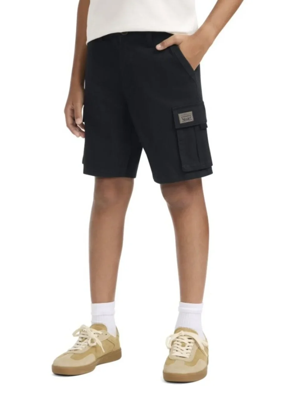 NEW Levi's Boys Twill Cargo Shorts Size 20 Black School Uniform Cotton 98% cotto